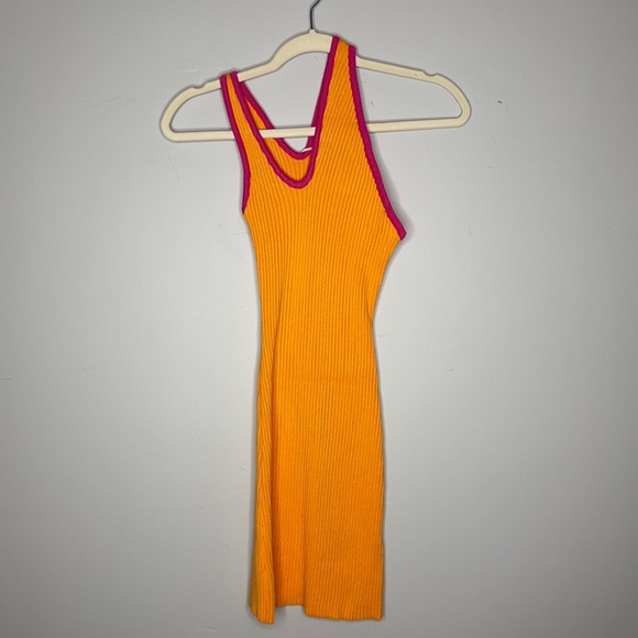 ππ Easy on the Eyes S-M Body-con Dress in Tangerine by Pepper Mayo - NWT! πΈπ - Picture 2 of 11